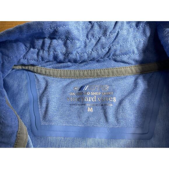 Vineyard Vines Performance On The Go Shep Shirt Light Blue Gray Accents Size Med - Picture 3 of 8